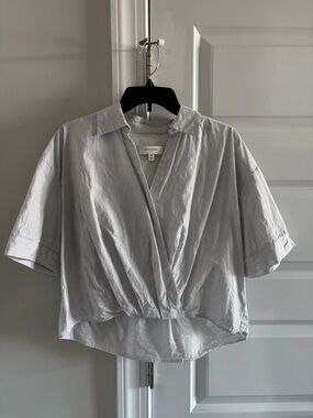 Banana Republic Collared Wrap Popover Top - Black Stripe - Worn Once - Women’s M
